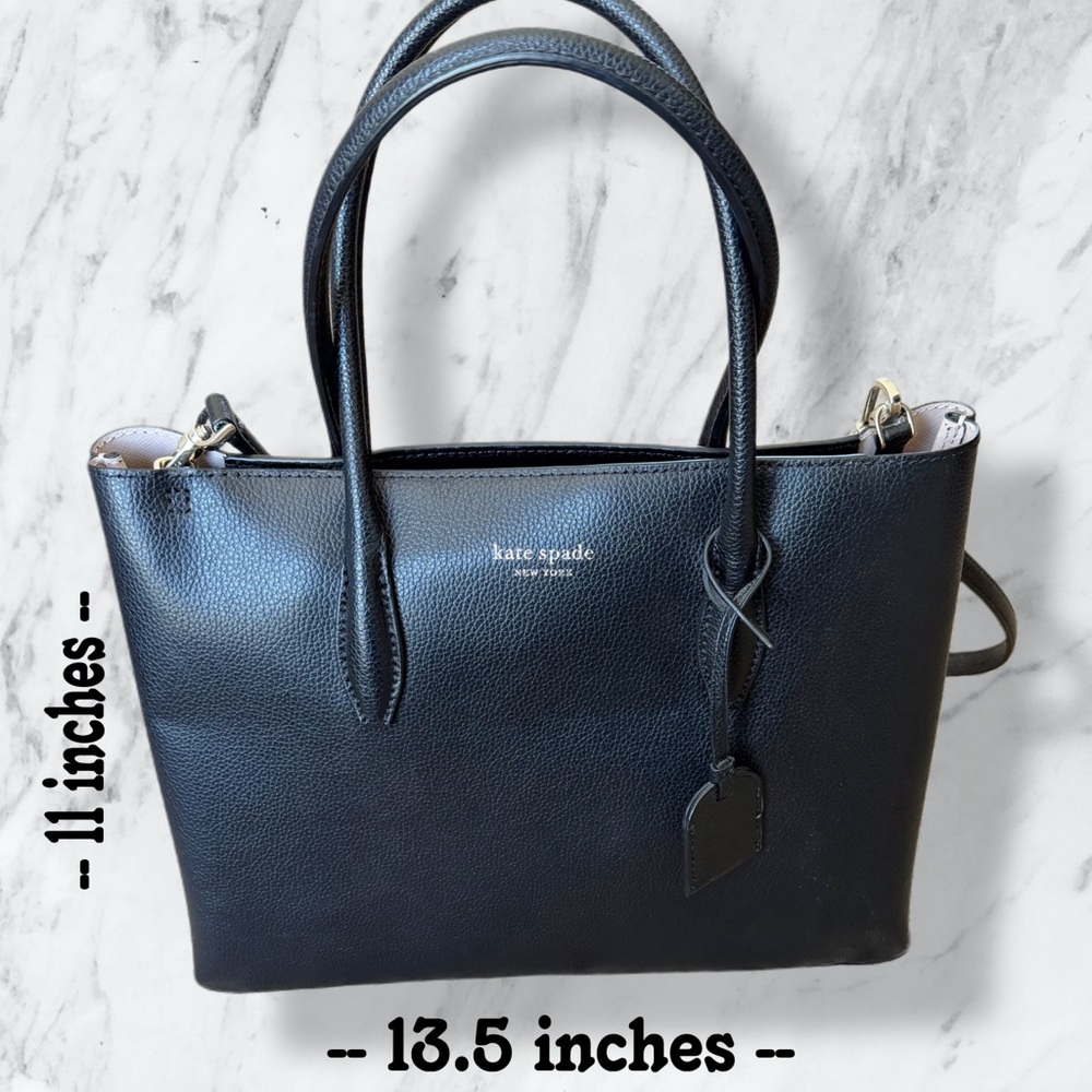 kate spade Black Leather Tote with Removable Strap